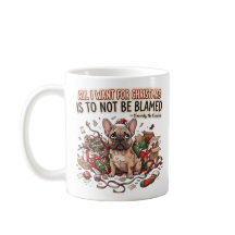 クリスマスのフレンチブルドッグのコーヒーおもしろグッズ