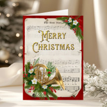 クリスマスのフレンチホルン ビンテージ楽譜