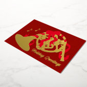 クリスマスのフレンチホーン 箔シーズンカード (回転した状態)