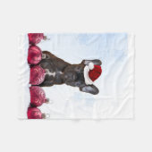 クリスマスのフレンチ・ブルドッグのフリースブランケット フリースブランケット (正面(横))