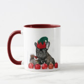 クリスマスのフレンチ・ブルドッグのマグ マグカップ (左)