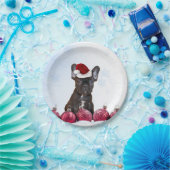 クリスマスのフレンチ・ブルドッグの紙皿 ペーパープレート (パーティー)