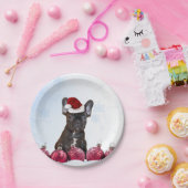 クリスマスのフレンチ・ブルドッグの紙皿 ペーパープレート (パーティー)