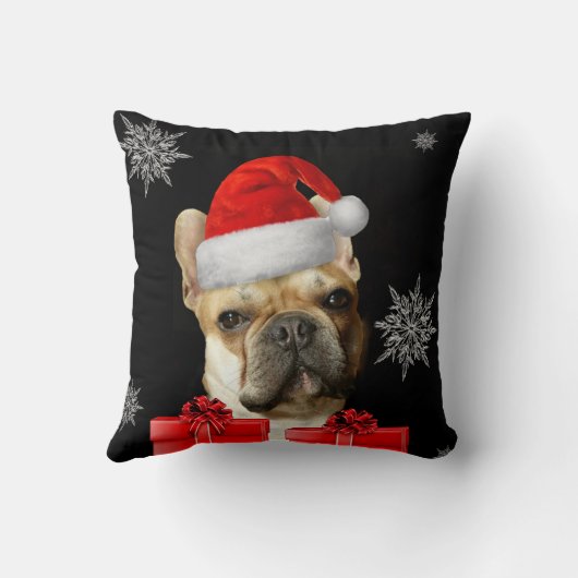 クリスマスのフレンチ・ブルドッグ犬の装飾用クッション クッション (裏面)