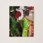 クリスマスのフレンチ・ブルドッグ ジグソーパズル (縦)