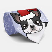 クリスマスのフレンチ・ブルドッグ ネクタイ (ロール)