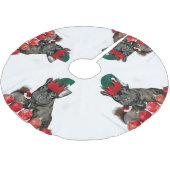 クリスマスのフレンチ・ブルドッグ ブラッシュドポリエステルツリースカート (アングル)