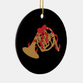 クリスマスのフレンチ・ホルン セラミックオーナメント (右)