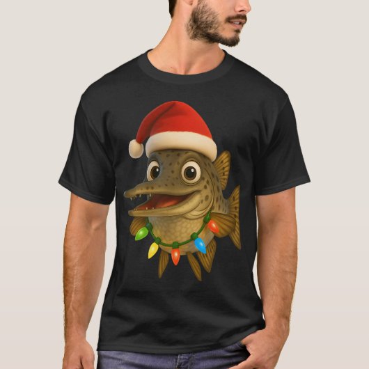 クリスマスのフロリダガー魚 Tシャツ (正面)