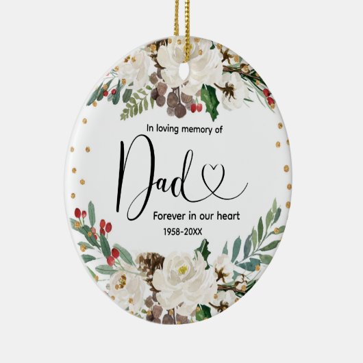 クリスマスのフローラがパパを愛する セラミックオーナメント (右)