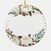 クリスマスのフローラがパパを愛する セラミックオーナメント (裏面)