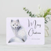 クリスマスのフローラマーク付きかわいい北欧キツネ シーズンカード (スタンド正面)