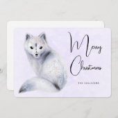 クリスマスのフローラマーク付きかわいい北欧キツネ シーズンカード (正面/裏面)