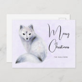 クリスマスのフローラマーク付きかわいい北欧キツネ シーズンポストカード (正面/裏面)