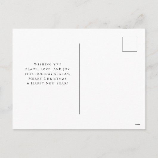 クリスマスのフローラマーク付きかわいい北欧キツネ シーズンポストカード (裏面)