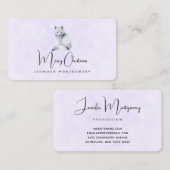 クリスマスのフローラマーク付きかわいい北欧キツネ 名刺 (正面/裏面)