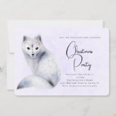 クリスマスのフローラマーク付きかわいい北欧キツネ 招待状 (正面)