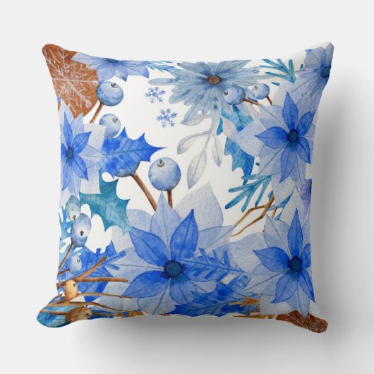 クリスマスのフローラモチーフ クッション (正面)