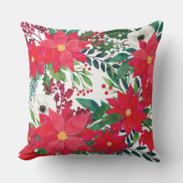 クリスマスのフローラモチーフ クッション