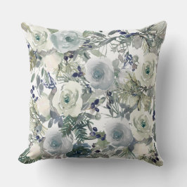 クリスマスのフローラモチーフ クッション