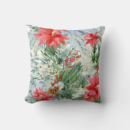 クリスマスのフローラモチーフ クッション