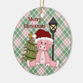 クリスマスのブタの休日のオーナメント セラミックオーナメント (左)