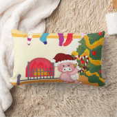 クリスマスのブタの枕 ランバークッション (ブランケット)