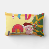 クリスマスのブタの枕 ランバークッション (裏面)