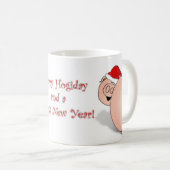 クリスマスのブタ! コーヒーマグカップ (正面右)