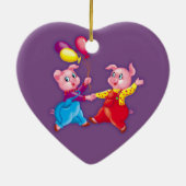 クリスマスのブタ セラミックオーナメント (裏面)