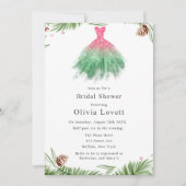 クリスマスのブライズメイドドレス　ブライダルシャワー 招待状 (正面)