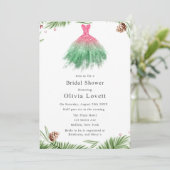 クリスマスのブライズメイドドレス　ブライダルシャワー 招待状 (スタンド正面)