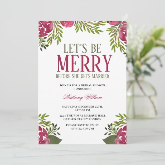 クリスマスのブライダルシャワーに招待しよう 招待状 (スタンド正面)