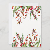 クリスマスのブライダルシャワーの花柄の招待状 招待状 (裏面)