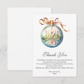 クリスマスのブライダルシャワー サンキューカード (正面/裏面)