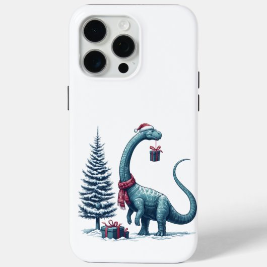 クリスマスのブラキオサウルス Case-Mate iPhoneケース (裏面)