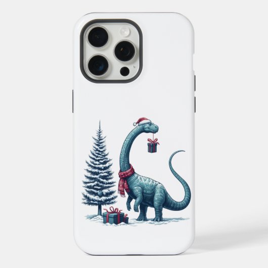 クリスマスのブラキオサウルス iPhoneケース (裏面)