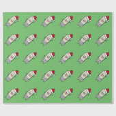 クリスマスのブリトーの振るこんにちはのサンタの帽子の休日 ラッピングペーパー (フラット)