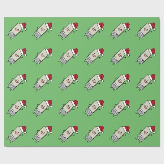 クリスマスのブリトーの振るこんにちはのサンタの帽子の休日 ラッピングペーパー (フラット)