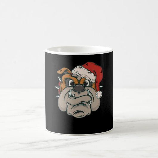 クリスマスのブルドッグ コーヒーマグカップ (中央)