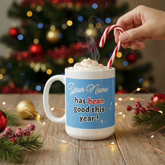 クリスマスのブルーコーヒーダジャレ コーヒーマグカップ