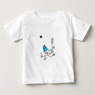 クリスマスのブルーバード ベビーTシャツ