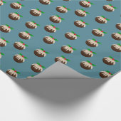 クリスマスのプラムプディング ラッピングペーパー (角)