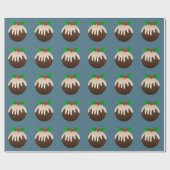 クリスマスのプラムプディング ラッピングペーパー (フラット)