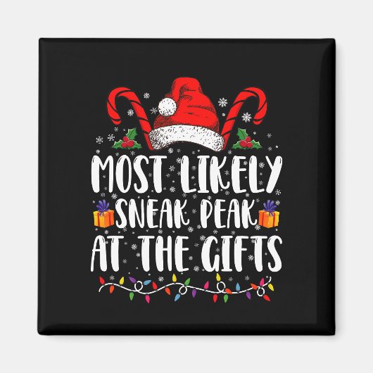 クリスマスのプレゼントでピークを過ごす可能性が最も高い マグネット (正面)