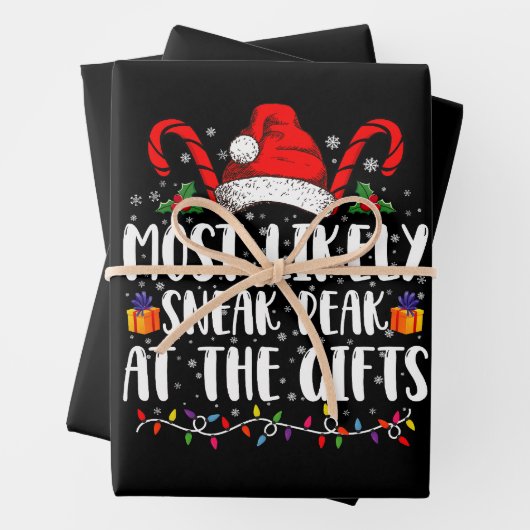 クリスマスのプレゼントでピークを過ごす可能性が最も高い ラッピングペーパーシート (インサイチュ)