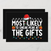 クリスマスのプレゼントでピークを過ごす可能性が最も高い 招待状 (正面/裏面)