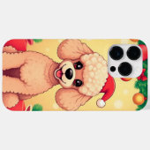 クリスマスのプレゼントに囲まれた可愛いプードルの子犬 Case-Mate iPhoneケース (裏面 (横))