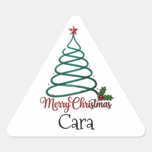 クリスマスのプレゼントに最適な名前入りギフト 三角形シール (正面)