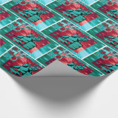 クリスマスのプレゼントのゆがみを競争させる西部の女性のカーボーイのバレル ラッピングペーパー (角)